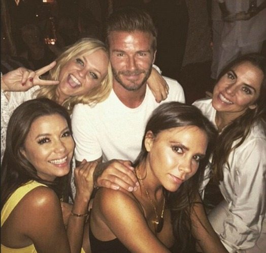 David Beckham, Emma Bunton, Mel C, Victoria Beckham e Eva Longoria | © David Beckham/Instagram