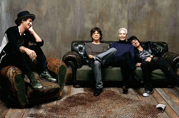 Gli attuali componenti dei Rolling Stones (Keith Richards, Mick Jagger, Charlie Watts, Ronnie Wood), protagonisti di Crossfire Hurricane