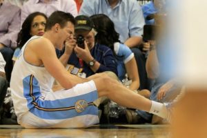 L'urlo di dolore di Gallinari ©Doug Pensinger/Getty Images