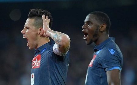 L'esultanza di Hamsik e Zapata | Foto Twitter