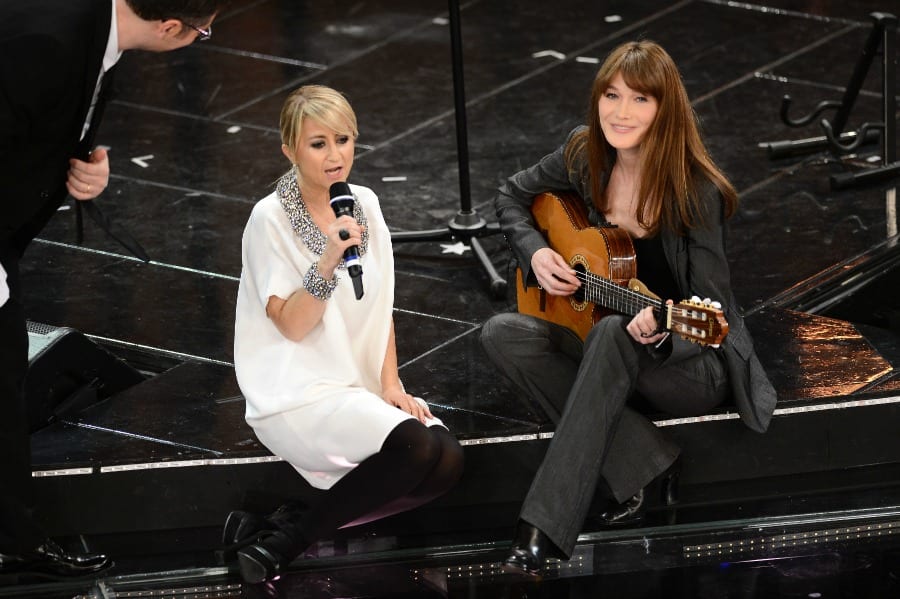 Fabio Fazio, Luciana Littizzetto e Carla Bruni | © Daniele Venturelli / Getty Images