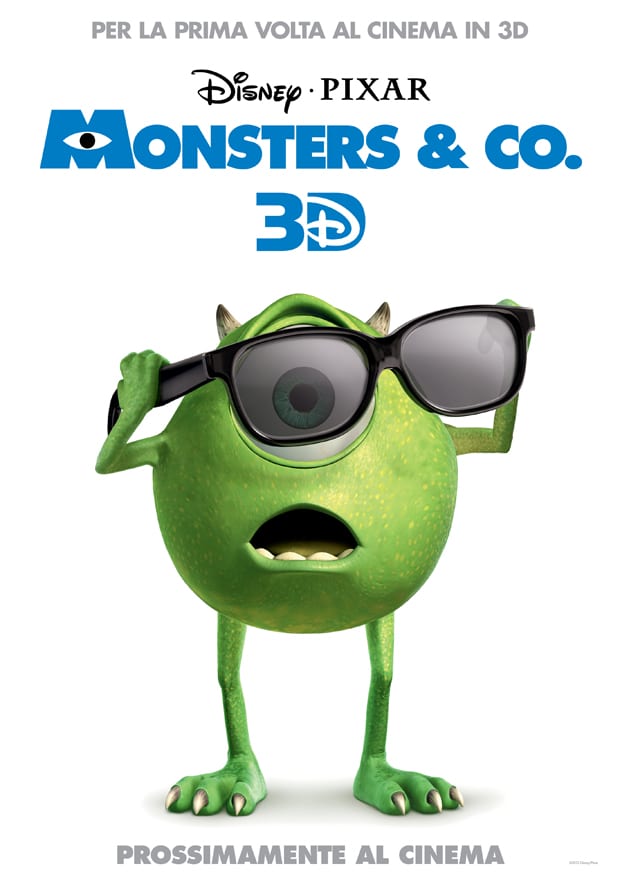 Il poster promozionale per la release in 3D di Monsters & Co.