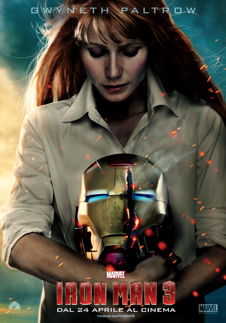 Gwyneth Paltrow è Pepper Potts nel character poster di Iron Man 3