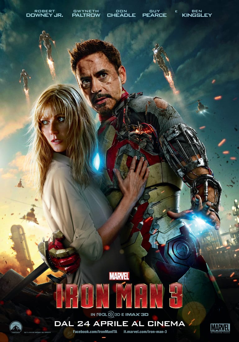 Gwyneth Paltrow e Robert Downey Jr. nel nuovo poster di Iron Man 3