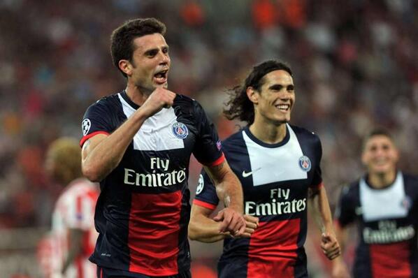 Thiago Motta ed Edinson Cavani