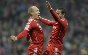 L'esultanza di Arjen Robben