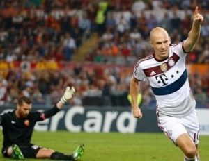 L'esultanza di Arjen Robben