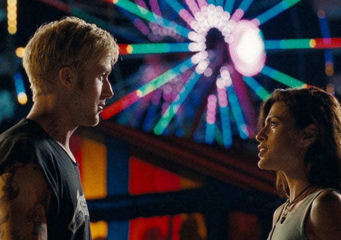 Ryan Gosling e Eva Mendes in una scena di Come un tuono