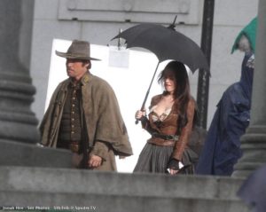 Josh Brolin e Megan Fox sul set di "Jonah Hex"