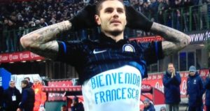 Mauro Icardi festeggia il gol dedicandolo alla figlia | Foto Twitter