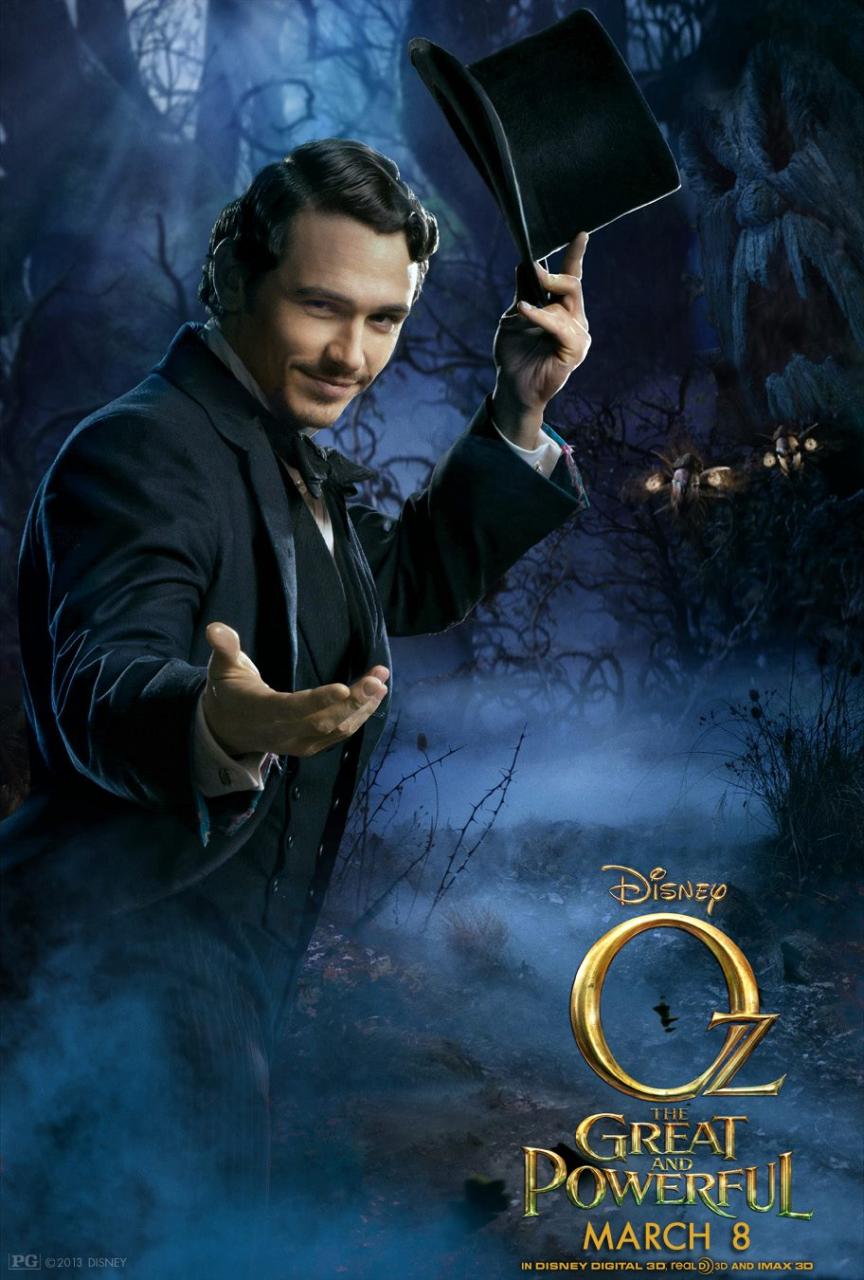 James Franco nel character poster de Il grande e potente Oz