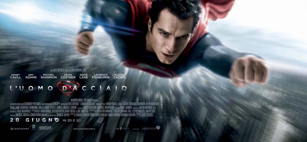 Henry Cavill è Superman nel banner italiano de L'uomo d'acciaio