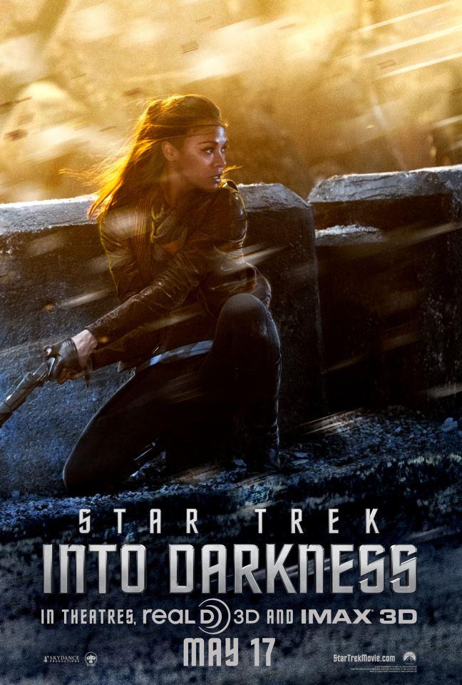 Zoe Saldana nel character poster di Into Darkness - Star Trek